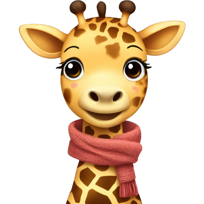 Cute giraffe with scarf emoji