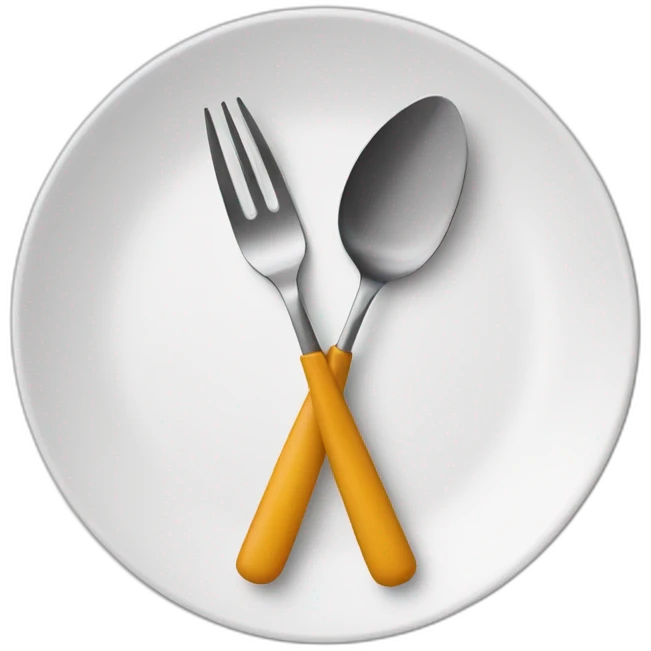 knife and fork on a plate emoji