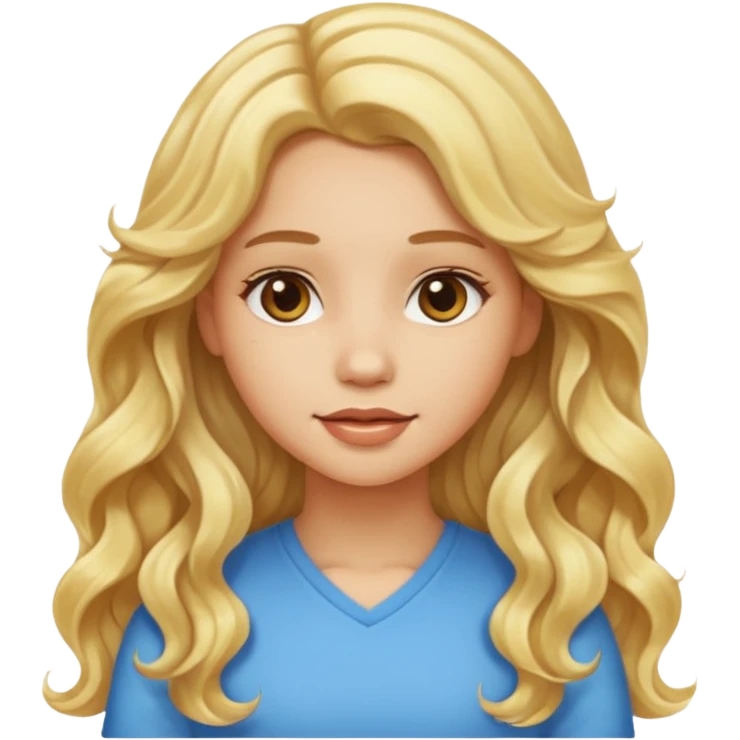 Girl with light skin long blonde wavy hair emoji