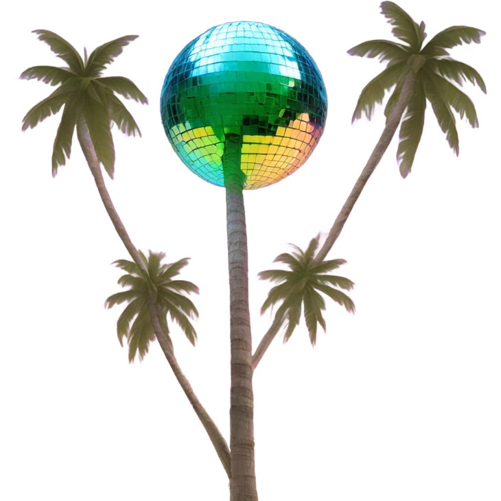 Disco ball on palm tree emoji