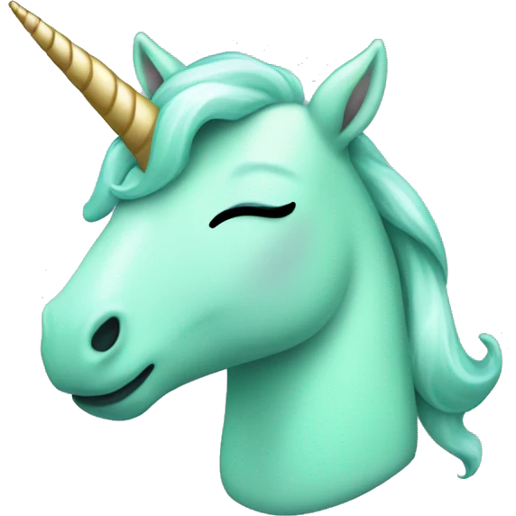 Cute Mint green sleeping unicorn emoji