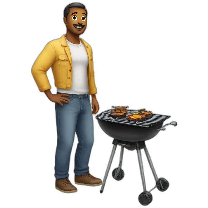 Man standing on grills emoji