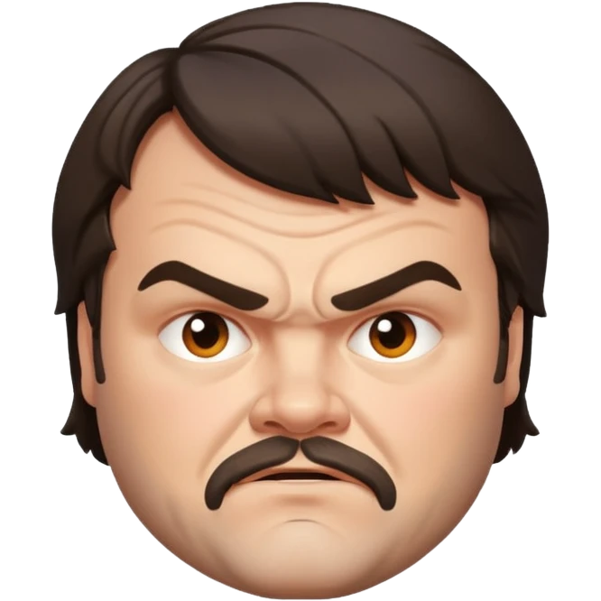realistic emoji of Jack Black, expressive face, detailed features emoji