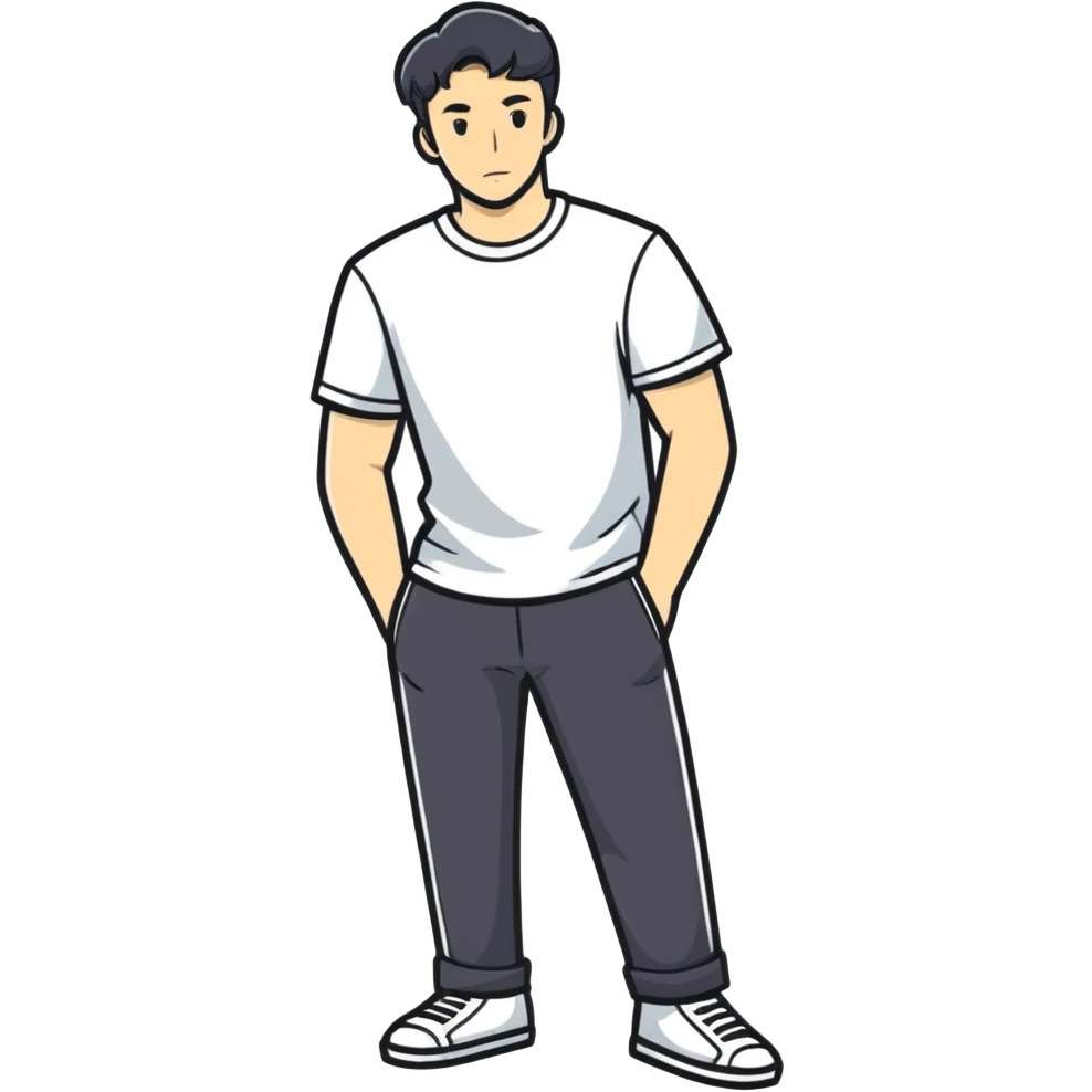 Man wearing a t shirt and pants emoji