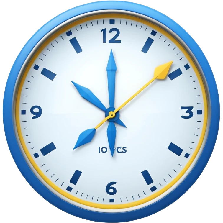 : A round clock face showing a neutral time. Around the clock, two curved arrows forming a circle, symbolizing flexibility and adaptability of working hours. Minimal details, rounded shapes, flat bright colors, consistent with standard emoji design. emoji