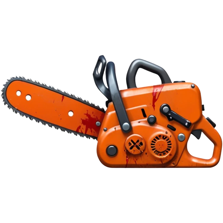 Small chainsaw, horror style, anime emoji, no background emoji