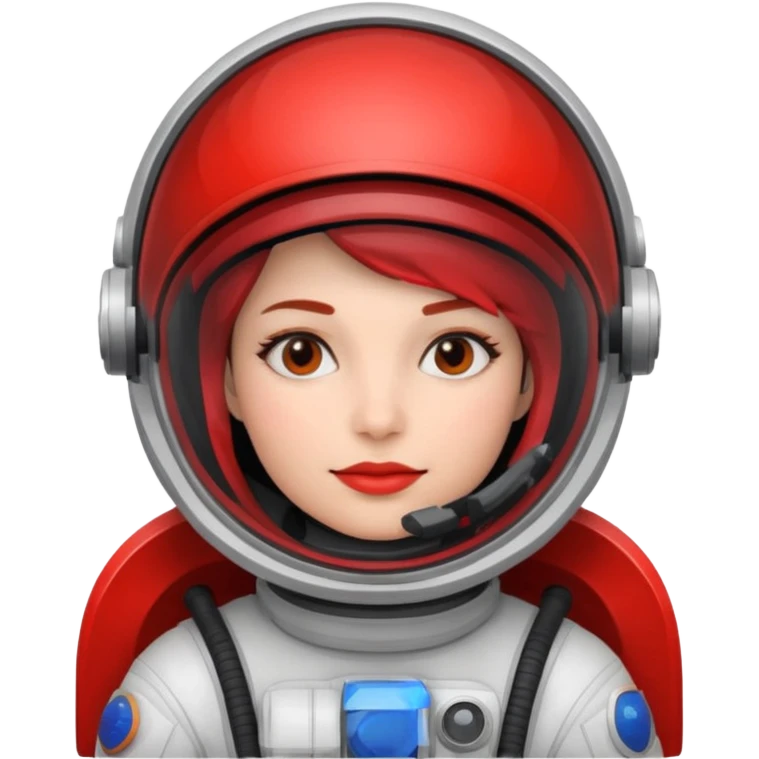 woman,  astronaut, red and black design emoji