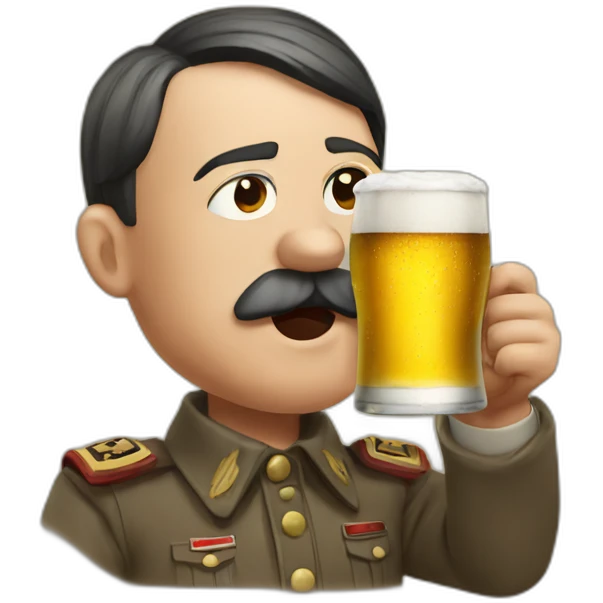 hitler drinking beer emoji
