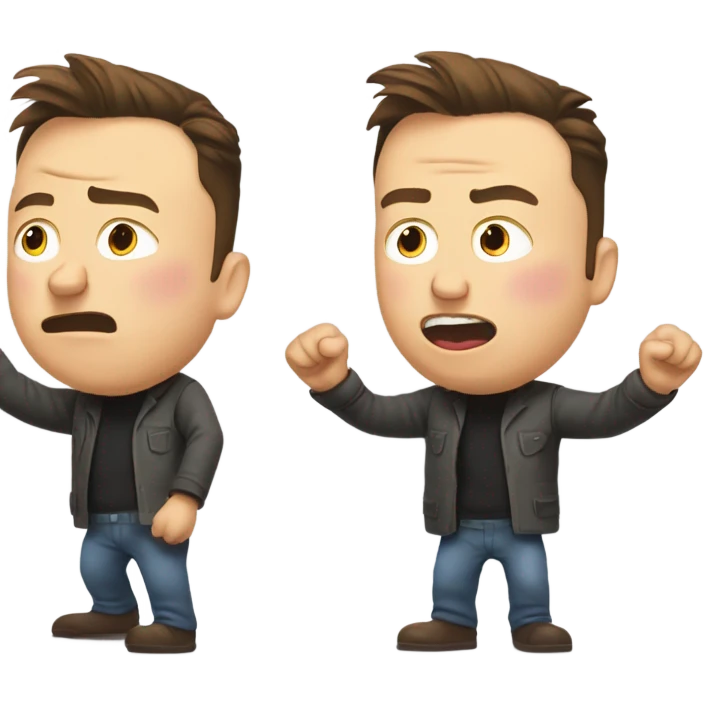 elon musk throwing a temper tantrum emoji