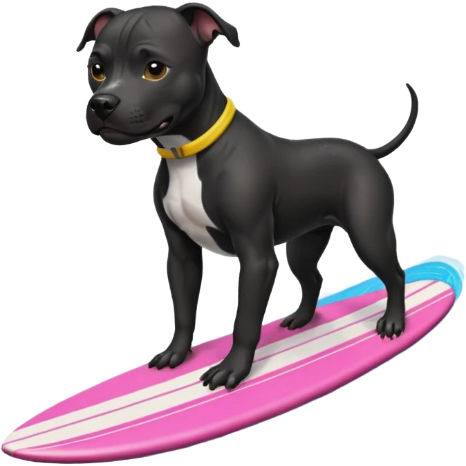 Black pitbull surfing emoji