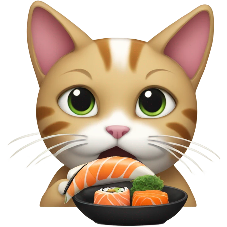 Cat eating sushi  emoji
