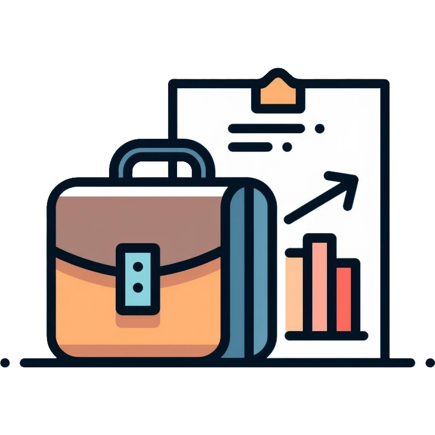 Manager icon with briefcase and organizational chart emoji
