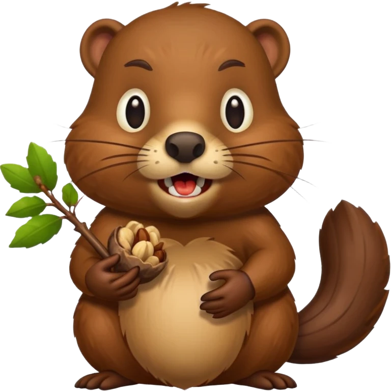A beaver with nuts stuffed in his mouth emoji