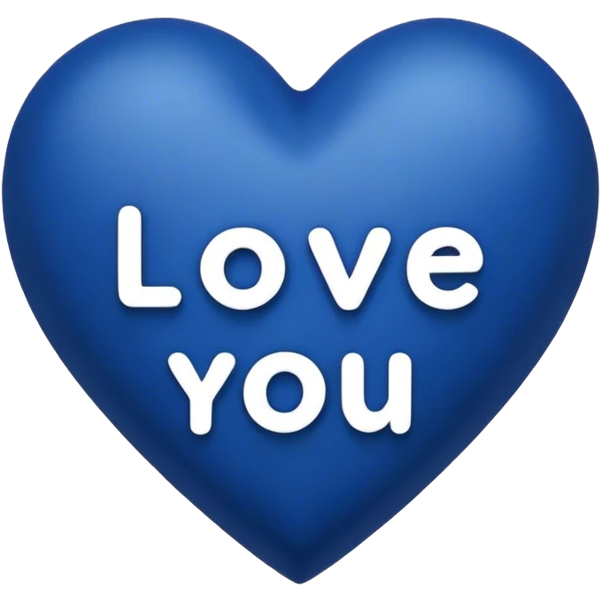 Dark Blue heart with the words Love You Ry in the middle  emoji