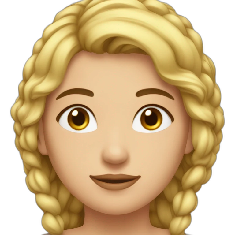 mujer bajita pielmorena pelo rubio corto rizoso graciosa emoji