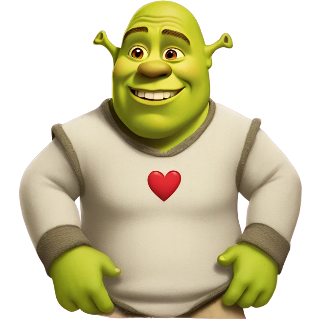 shrek with hearts emoji