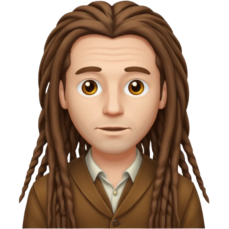 white Man with long brown dreadlocks emoji
