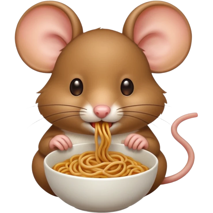 mouse eating noodle emoji