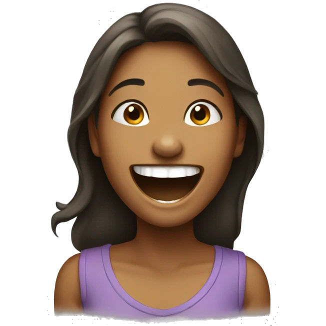 A girl laughing emoji