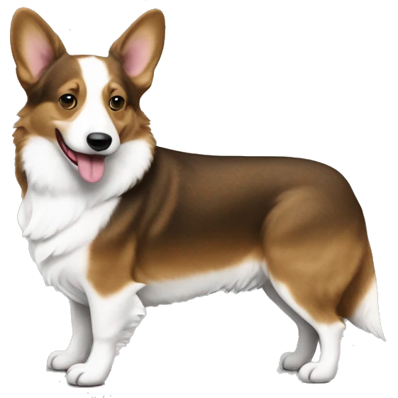 Welsh Cardigan Corgi with piano emoji