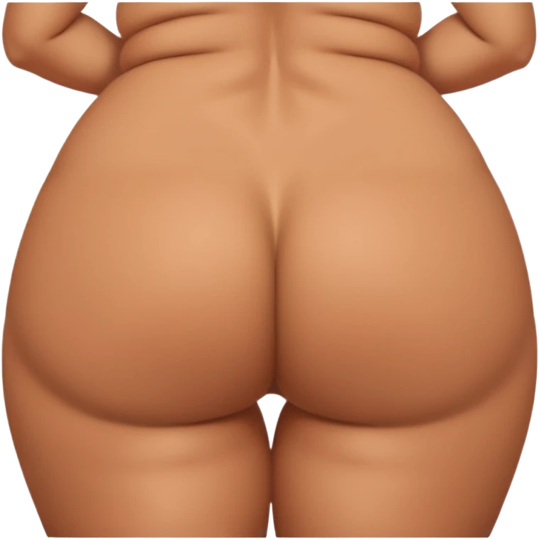 woman facing away from camera, big-round buttcheeks, butt-completely out and showing, plump juicy buttcheeks, woman without clothes emoji