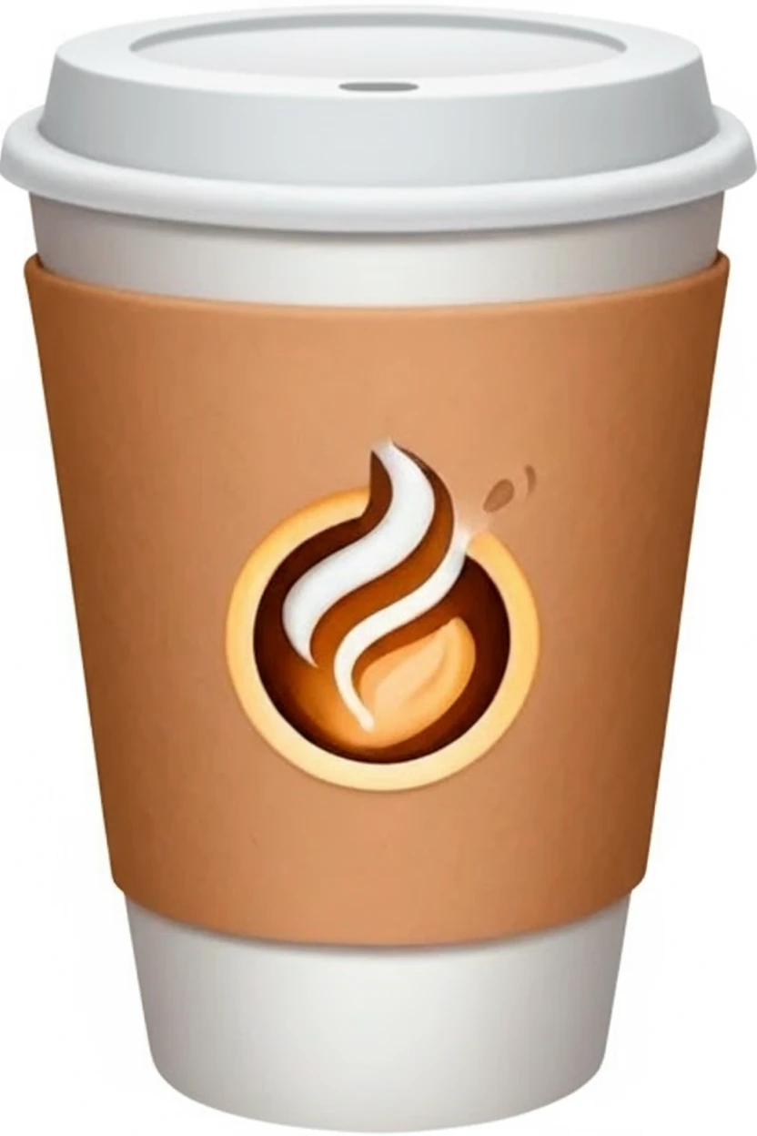 Нарисуй точно такой же стаканчик кофе, только пусть он будет закрытый, сверху крышкой, без фона emoji