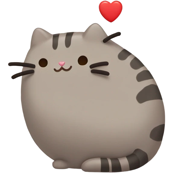 pusheen light red heart emoji