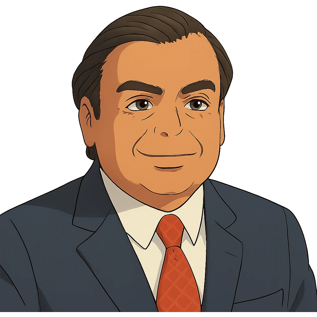 ghibli style portrait of Mukesh Ambani emoji