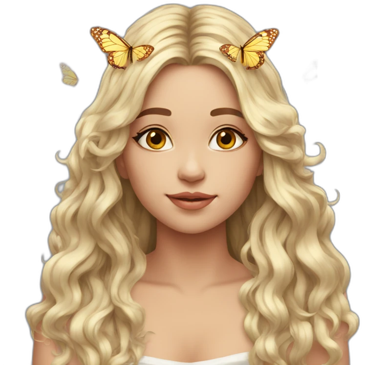 gorgeous- girl-butterfly-crown-longhair emoji