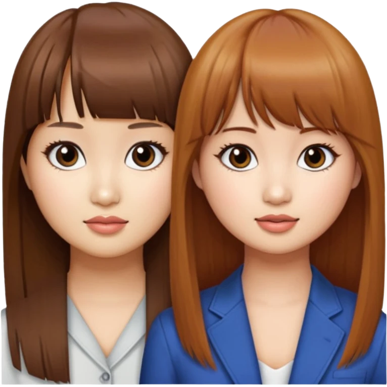 Brenda Song and Debby Ryan (straight bangs) emoji