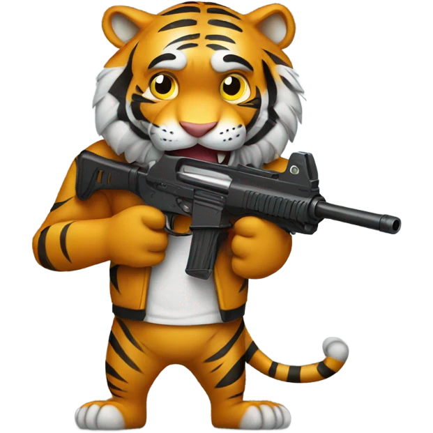 Tiger holding a gun emoji