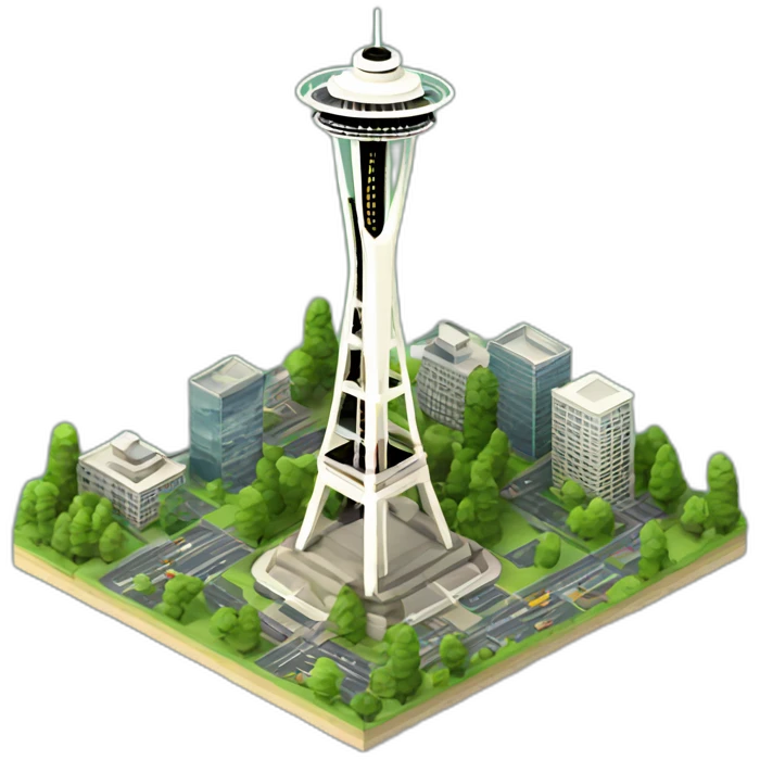 isometric-3d-space-needle-landscape emoji