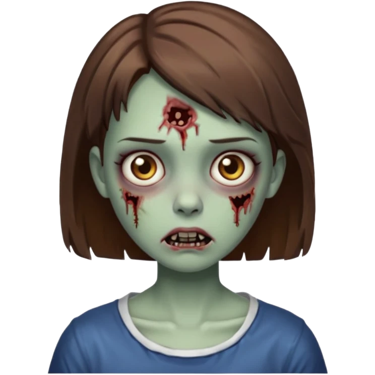 zombie girl with short brown hair emoji
