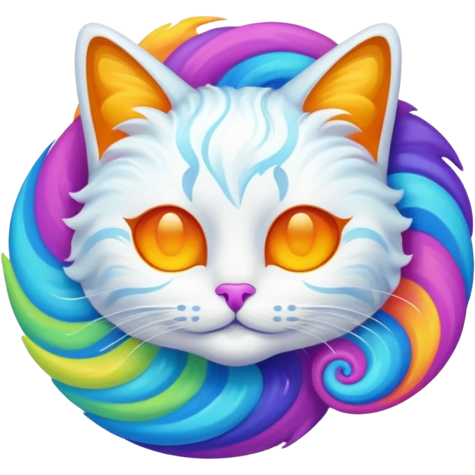 chat blanc psychedelique emoji