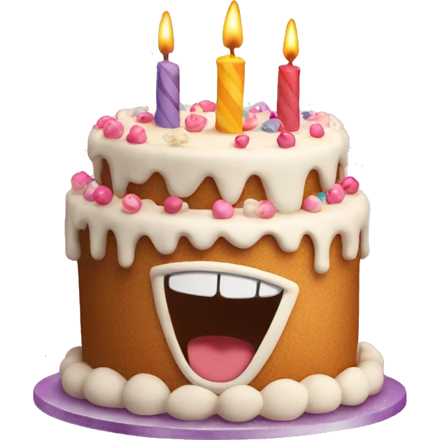 a smiling birthday cake emoji