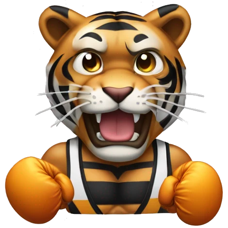 Tigre con guantoni da boxe emoji