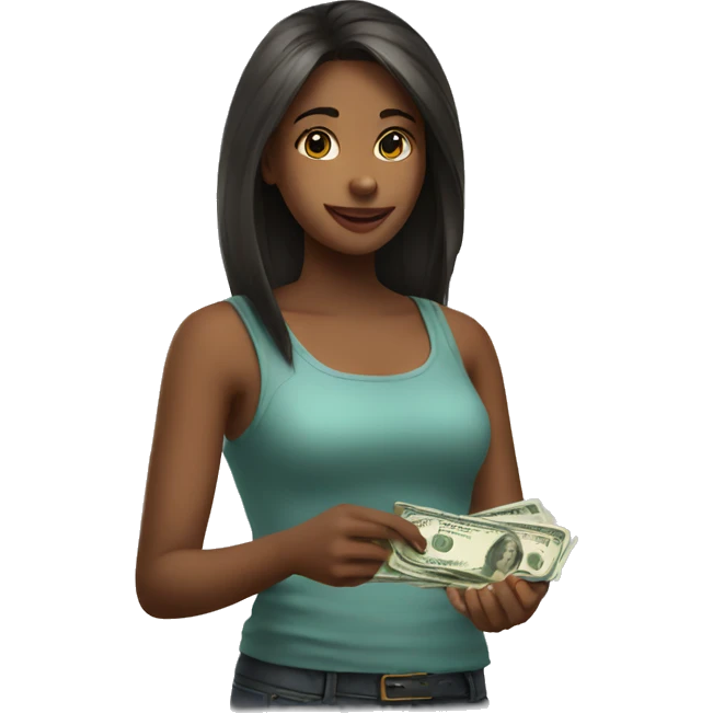 girl paying money emoji
