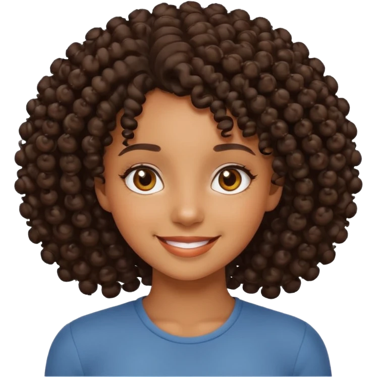 curly haired black girl emoji