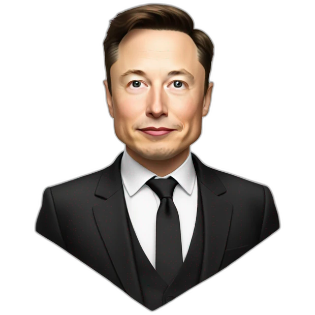 Elon musk wearing a black tie  emoji