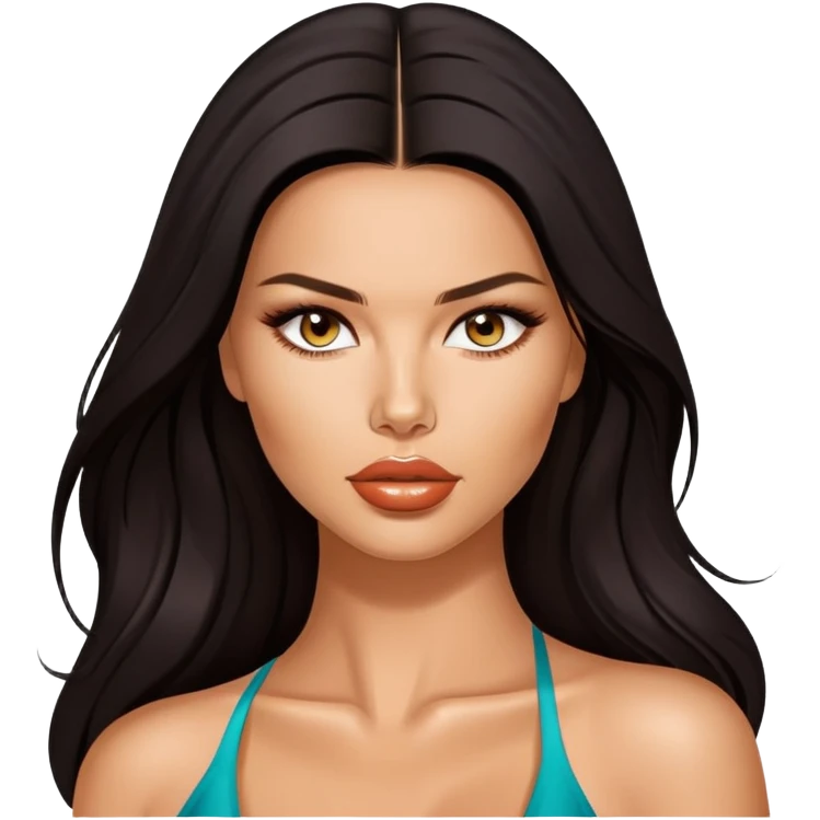 Adriana Lima, beautiful Brazilian supermodel with long dark hair and striking features emoji