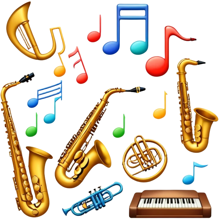 musical notes and instruments emoji
