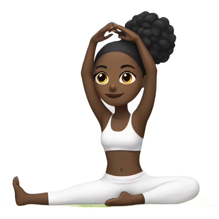 Black girl doing yoga emoji