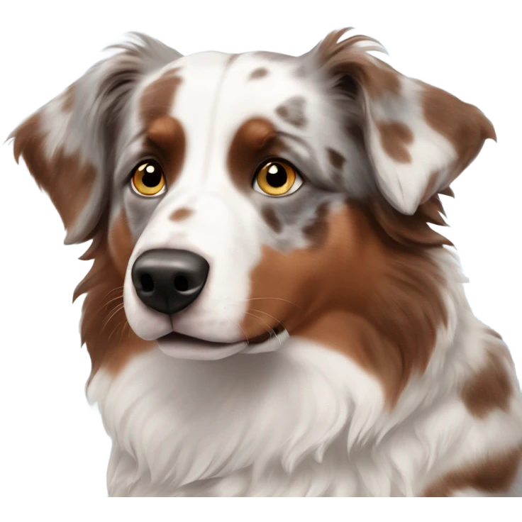 Red Merle Australian Shepherd with a blue and brown eye  emoji