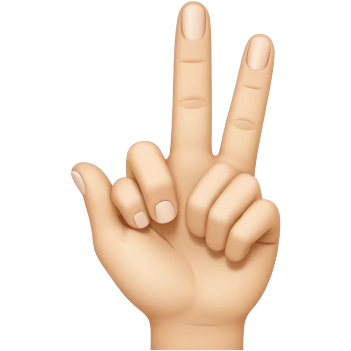 “Emoji-style hand making the letter ‘L’, with the index finger slightly curved. Clean, simple design, smooth shapes, neutral skin tone. White or transparent background, high resolution.” emoji