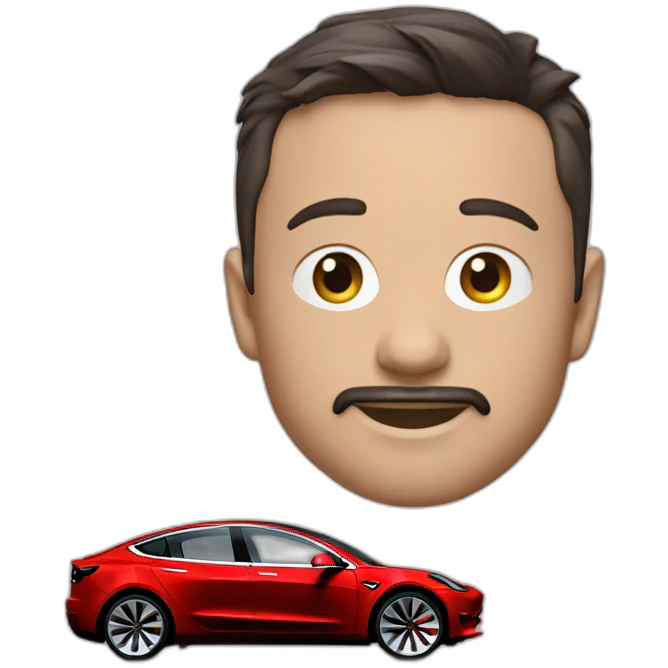 Tesla model 3 red emoji