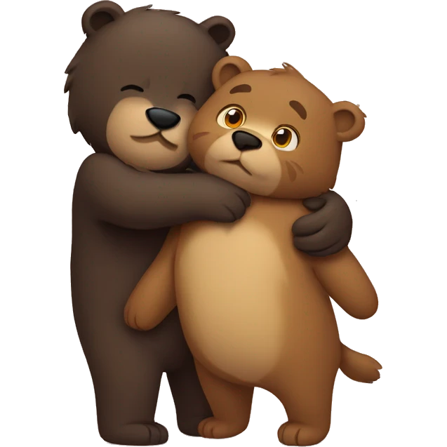 Bear and panter huggings emoji