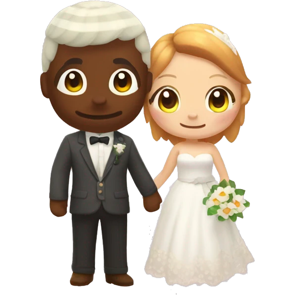 animal crossing nook and daisy mae wedding emoji