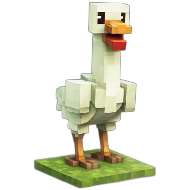 Zombie minecraft et une poule Minecraft sur sa tête emoji