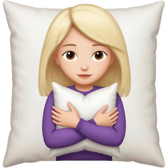 Girl hugging pillow emoji
