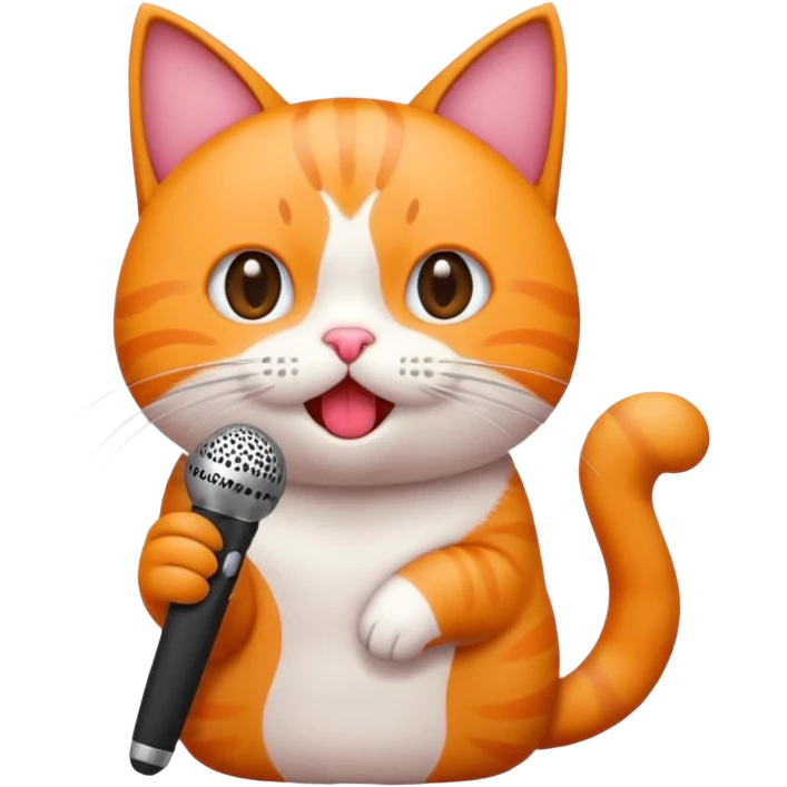 gato gritando con un microfono  emoji
